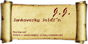 Jankovszky Jolán névjegykártya